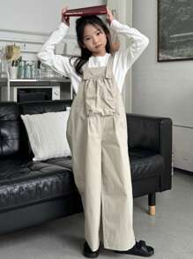 DAZY Bộ đồ liền thân cho bé gái tuổi mới lớn, mùa thu - Màu be - Xem 2