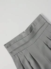 Chiquease 實心高腰褶皺細節寬腿褲