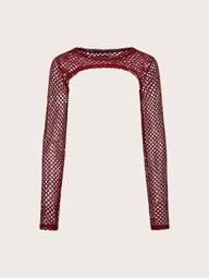 SHEIN ICON 여성 솔리드 컬러 라운드 넥 긴팔 중절 블라우스