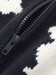 DAZY Chaqueta tipo cárdigan con cierre de cremallera de estilo minimalista casual para niñas preadolescentes, ropa para volver al colegio