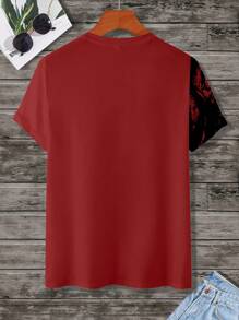 Manfinity Homme Men's Round Neck Short Sleeve Printed Casual T-Shirt, Everyday Wear