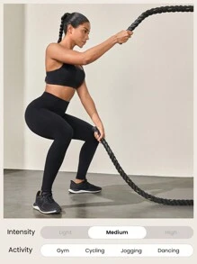 GLOWMODE 无缝收腹提臀格子透气紧身裤 中等强度健身慢跑健身房训练