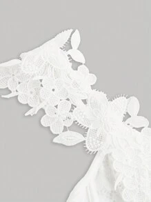 SHEIN Privé Elegant Romantic Date Night Sexy Party White Lace Trim Spaghetti Strap Lace Bralette Backless Cami Top Spring/Summer Fairycore
