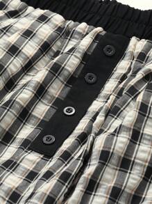 DAZY Pantalones de pijama rectos de mujer de corte holgado a cuadros