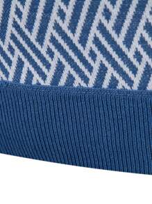 Manfinity Homme Men's Lightweight Pullover Sweater, Jacquard Striped Knit - Blue - View 5