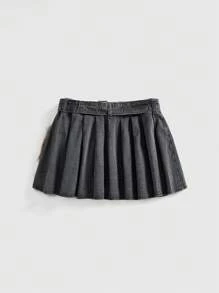 ROMWE Grunge Punk Minifalda de mezclilla desgastada, con parches, plisada, con tachuelas y falso pelo, en estilo vintage y sexy, para conciertos de primavera, festivales y raves - Negro - Ver 2