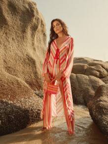 Anewsta Women's Casual Simple Fashion Kimono Cover Up, Daily Wear, For Summer Beach Vacation - Multicolor - View 3