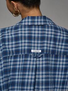 MISSGUIDED Oversized Plaid Button Down Shirt Long Sleeve Boyfriend Style Flannel Top Fall Winter Layering Piece Casual Streetwear Basic Collar Weekend Fashion