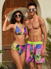 Manfinity VDAYZ Pantalones cortos de playa casuales, sencillos y de moda para hombres, para uso diario