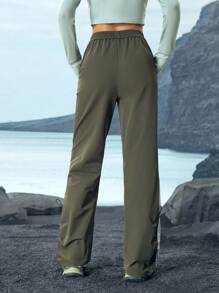 In My Nature In My Nature Women's Casual Drawstring Contrast Color Hem Outdoor Long Pants