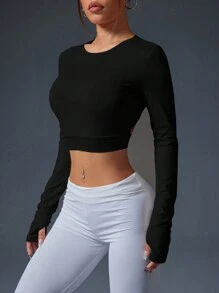 Gameset SHEIN Sport 运动夏季户外基本款运动背心 - 黑色 - 查看 2