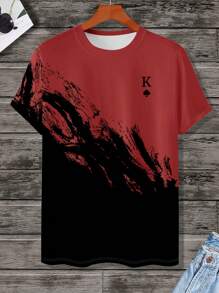 Manfinity Homme Men's Round Neck Short Sleeve Printed Casual T-Shirt, Everyday Wear