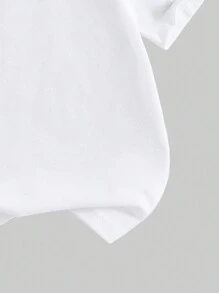 SHEIN Explorewe Bộ 2 áo thun cổ tròn tay ngắn in khẩu hiệu và mặt cười cho bé trai và quần dài - màu đen - Xem 5
