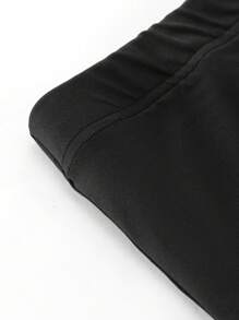 Mulvari Leggings slim fit de couleur unie grande taille, pour un usage casual quotidien - Noir - Voir 7