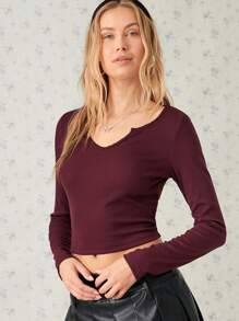 Easelle Women Anker Red Ribbed Burgundy Turtleneck Bodycon Sweater For Winter - Burgundy - View 5