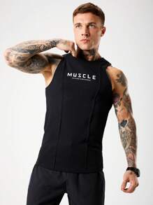 Gym Rark Camiseta deportiva de compresión casual con estampado de letras para hombres - Negro - Ver 5
