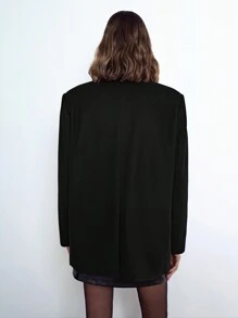 Maija 新年女士长袖简约百搭西装外套，秋冬 - 黑色 - 查看 2