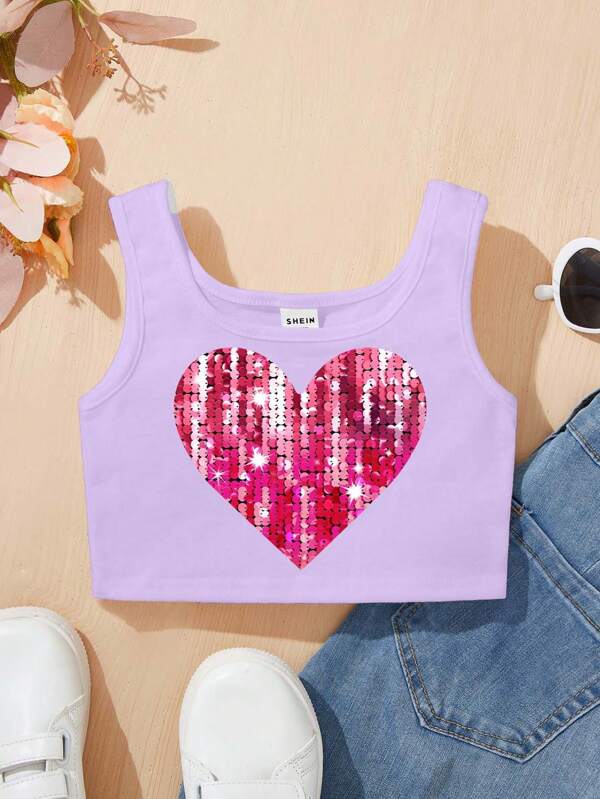 Top sin mangas de cuello redondo minimalista informal para niña, adecuado para el verano