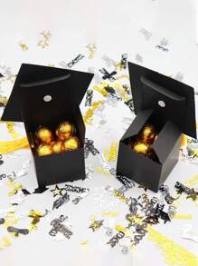 10/20/30/50pcs, Graduation Hat Candy Gift Box, Graduation Ceremony Party Sweet Cookie Chocolate Gift Box, Graduation Table Decorations With Gold Tassels, New Year Decor Valentine's Day, Valentines Wedding, Birthday - Black - View 6