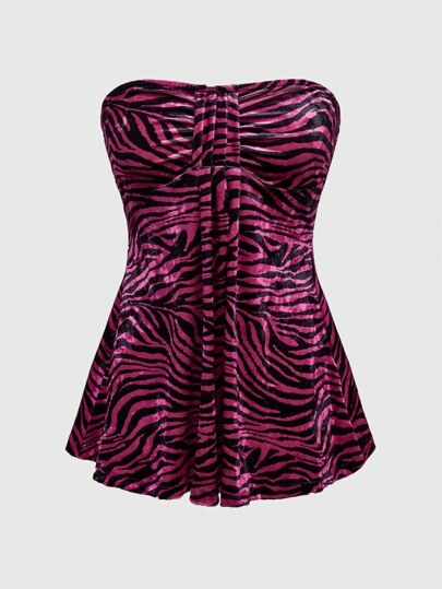 J-Fashion Women's Leopard Print Y2K Gyaru Tube Top