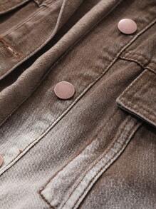DAZY Women Ombre Denim Jacket And Outwear - Coffee Brown - View 7