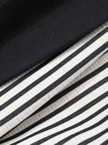 DAZY Conjunto de verano para niñas preadolescentes con 2 piezas: top de tirantes de cuello redondo + pantalón largo de tejido rayado