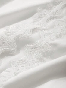 DAZY Women's Ruffle Sleeve Plain Comfy Bathrobe Pajama - White - View 7