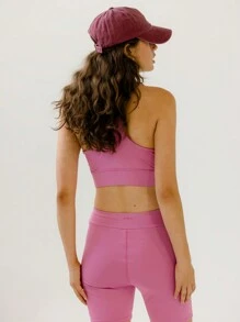 Aralina Leisurewear 热粉色修身短款背心和骑行短裤套装 - 粉色 - 查看 2