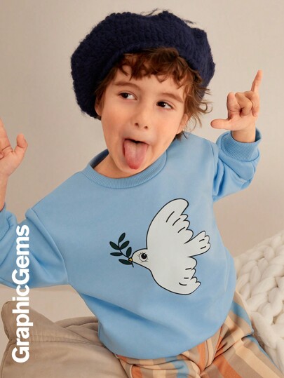 Sudadera informal con estampado de dibujos animados para niño, para otoño/invierno