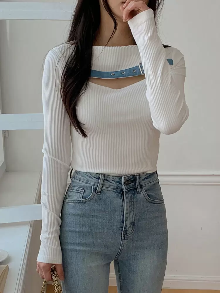 Women's Solid Color Long Sleeve T-Shirt, Minimalist Casual Style For Everyday Wear Preppy Tops