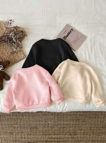 SHEIN 3 件套 女婴加厚保暖长袖运动衫 - 彩色 - 查看 2