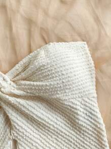 Soleia 2pcs/Set Women's Solid Twist Bandeau Top & Side Drawstring Mini Skirt Two Pieces Set, Valentine's Day, Vacation, Summer Western Wear, Birthday Beach Outfit,Vacation Outfits Woman,Mardi Gras