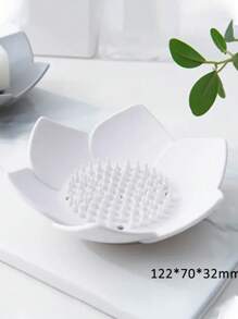 Estante para almacenar jabón con diseño de loto, caja de jabón creativa, caja de jabón para el baño, caja de jabón para estudiantes sin necesidad de taladrar, decoración de baño para el hogar en verano