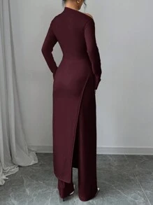 Firerie 2pcs/Set Women Fleece Top And Pants Suit - Burgundy - View 2