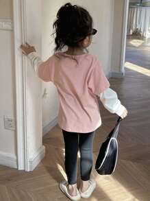 DAZY Young Girl T-Shirt, Autumn - Pink - View 5