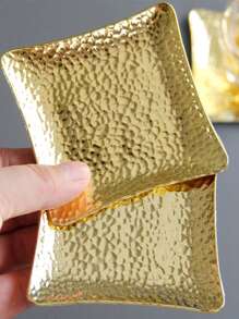 1 件金属杯垫，奢华创意风格，金色，浮雕工艺，适用于隔热、茶盘、盘子 - 金色 - 查看 9