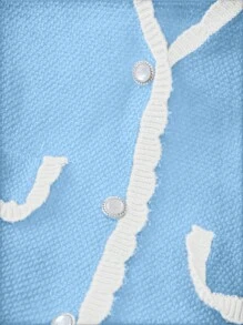 SHEIN Unity 大码毛衣背心，休闲时尚，适合日常穿着 - 淺藍色 - 查看 4