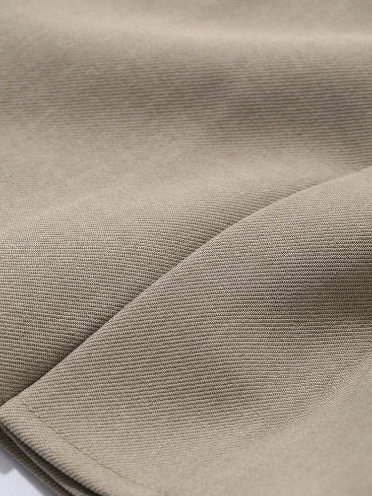 Women Plain Minimalist Pleat Detail Mini Skirt, Casual Everyday Wear Fall Skirts