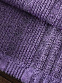 SHEIN 2pcs/Set Baby Girls Faux 2 Pieces Outfit - White Shirt Top With Red Gingham Check Textured Fabric, Paired With Denim Jeans Featuring Strawberry Embroidery And Fringe Cuffs. Fashionable, Sweet And Cute Design, Suitable For Spring/Summer Casual, Outdoor, Travel And Daily Wear - Purple - View 4