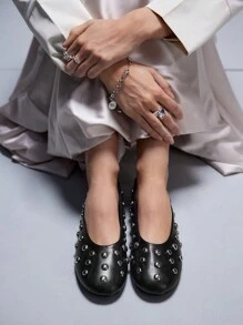 CUCCOO GRLICON Women's Y2K Style Flat Shoes, Suitable For Punk, Biker, Cool Girl, Halloween, Christmas, Party Outfits - Black - View 6