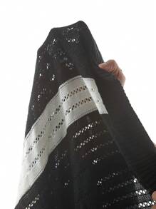 Manfinity Homme Áo khoác cardigan nam thường ngày, tối giản và phong cách - Đen và trắng - Xem 4