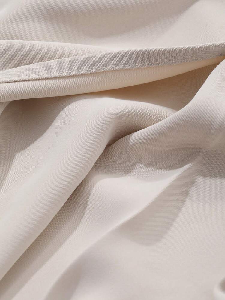 2pcs/Set Solid Color Round Neck Sleeveless Split Back Camisole Top And Wide Leg Pants Suit For Women Work Women Clothes