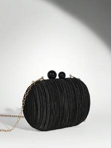 SHEIN BAE Women's Elegant Solid Color Minimalist Chic Evening Clutch Bag Valentines - Black - View 7