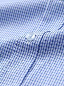 Manfinity Mode Men's Plaid Front Button Short Sleeve Casual Top, Daily Wear