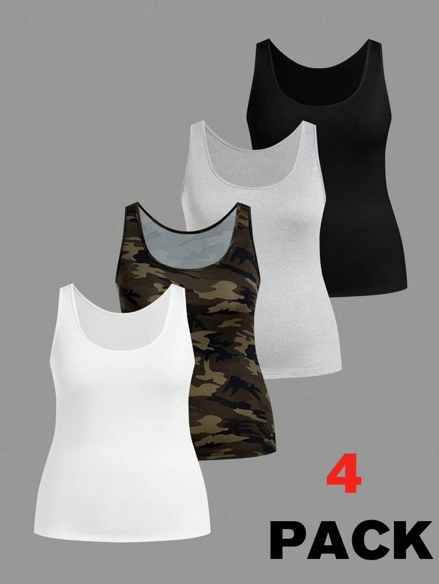 SHEIN EZwear 大码休闲百搭吊带背心 - 彩色 - 查看 1