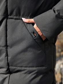 Städtischer Outdoor Mantel mit Kapuze, warm, dick gefüttert für Damen