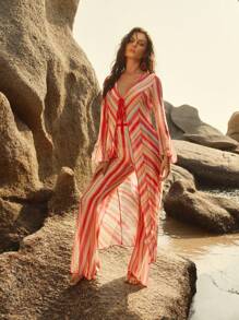 Anewsta Women's Casual Simple Fashion Kimono Cover Up, Daily Wear, For Summer Beach Vacation - Multicolor - View 5