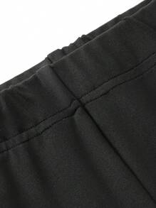 Mulvari Leggings slim fit de couleur unie grande taille, pour un usage casual quotidien - Noir - Voir 5