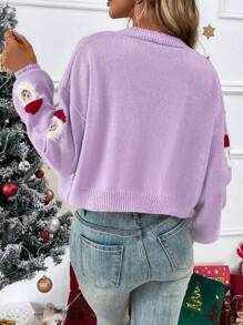 SHEIN Unity Women Long Sleeve Simple Cardigan, Casual Wear - Lilac Purple - View 2