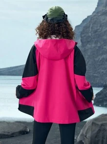 In My Nature Damen Outdoor Windjacke, minimalistischer Modestil für den täglichen Lässig Gebrauch - Heißes Pink - Übersicht 2